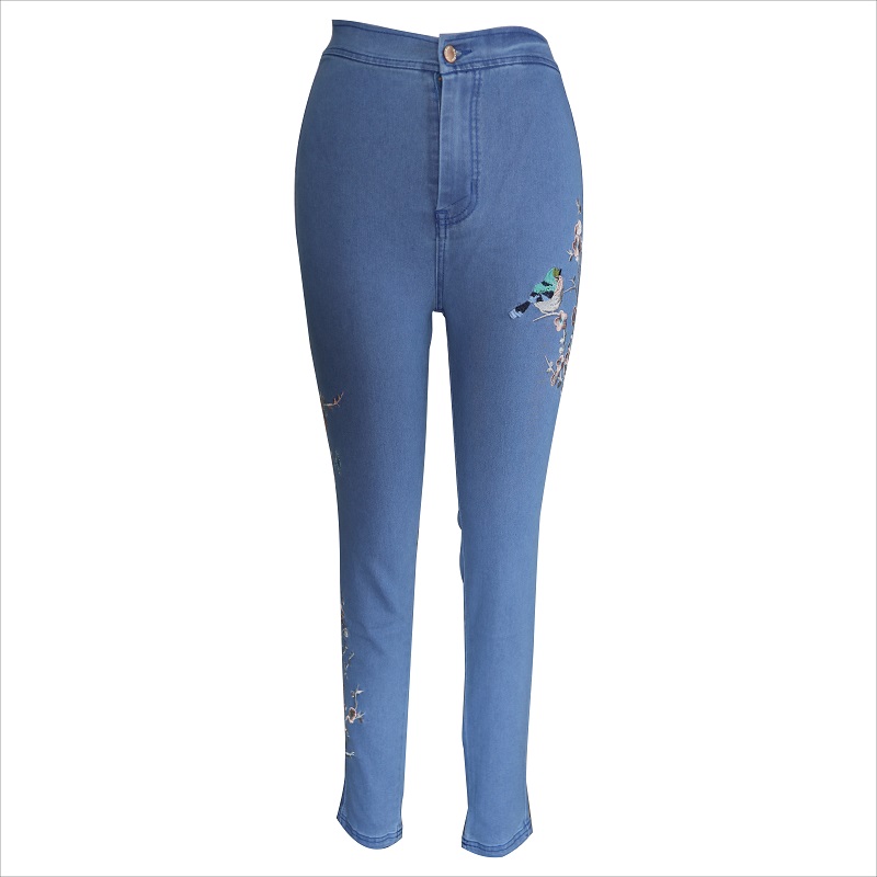 bróidnéireacht faisin jeans skinny gorm WS10123