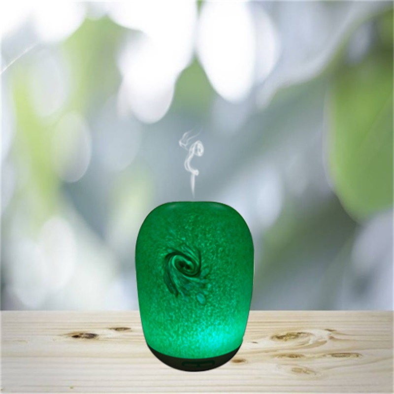 Dearadh nua Gloine chumhrán Ultrasonach Cool Mist Cool Aroma Diffuser le hÉicea-Chairdiúil