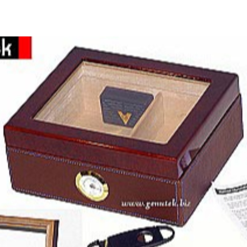 Adhmad 50 Líon Gloine Barr Todóg Humidor