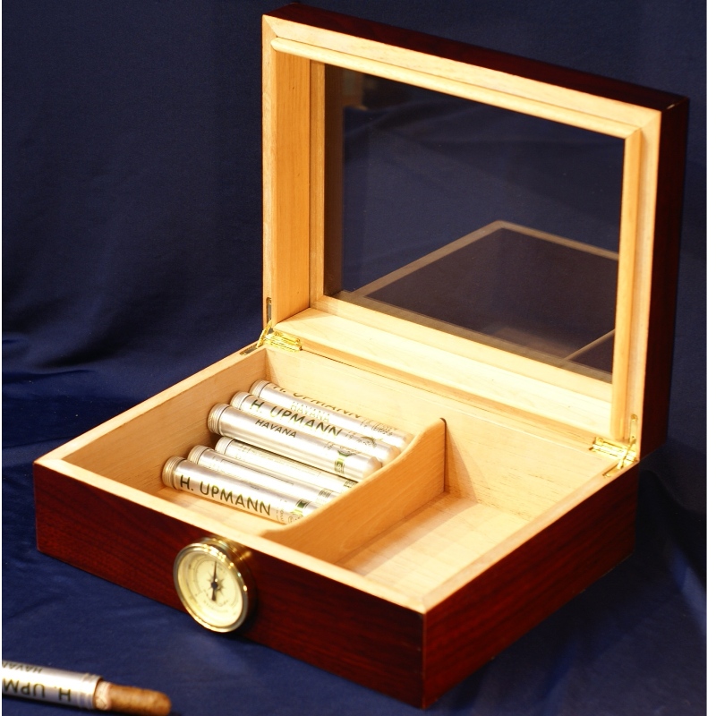 Adhmad 50 Líon Gloine Barr Todóg Humidor