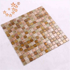 Só Rose Gold Iridescent Uathúil Gloine Mosaic Backsplash Tíleanna Backsplash Tíleanna