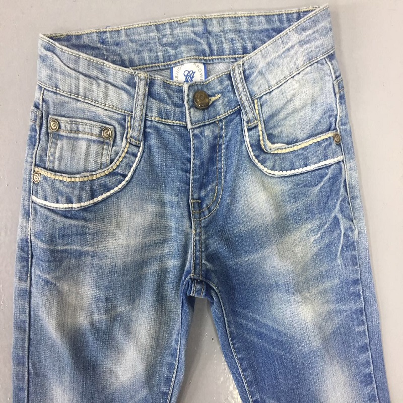 casann buachaill suas cos díreach le jeans póca fuála embrodiery WSG006