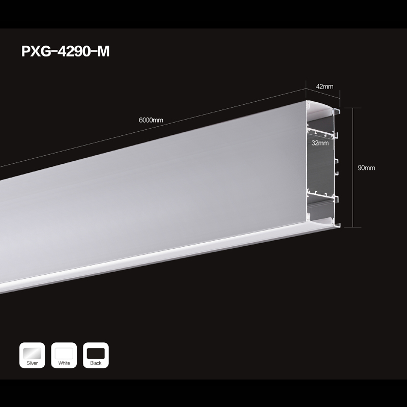 Próifíl U-alúmanaim 6063 T5 airgid le haghaidh soilsithe LED