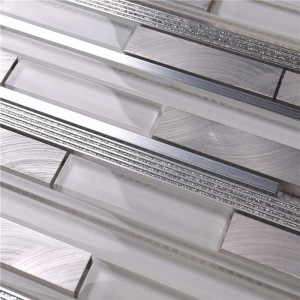 Tíleanna Mósáice Móra Gloine Bán \u0026 Alu Balla Folctha