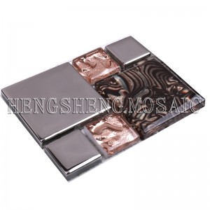 Meascán gloine leictreaphlátála den chéad scoth tíleanna mósáice ómra do mhaisiú backsplash