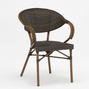 troscán alúmanaim troscán tábla cearnóige leagtha le grán bambú bréige agus gloine mheasctha