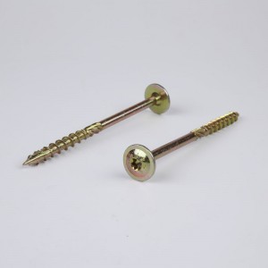 scriú tógála adhmaid ceann wafer M8 X 300, cruaite ag baint le TORX