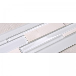 Monarcha Praghas Meascán Gloine Bán Margadh Cloiche Marmair Stráice Mósáice Do Bhalla Backsplash Cistine