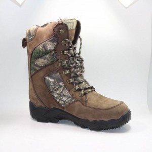 Leathar Nubuck Uachtarach Le Bróga Camo Hunter