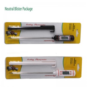 Teaghlaigh Bileog Cruach dhosmálta Leictreonach BBQ Gorm Backlight Teirmiméadar do Chócaireacht