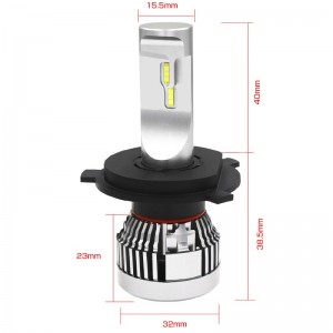 60W 6000LM carr geal Super h4 cumhacht ard faoi stiúir bolgáin ceannlampa h4 p43t / p45t headlights faoi stiúir