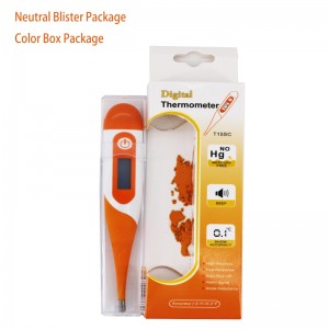 Míochaine Teirmiméadar Leictreonach Teocht Teoch 30 Soicind Léitheoireacht Éasca Cruinn agus Reactal Teirmiméadar le Táscaire Fiabhrais