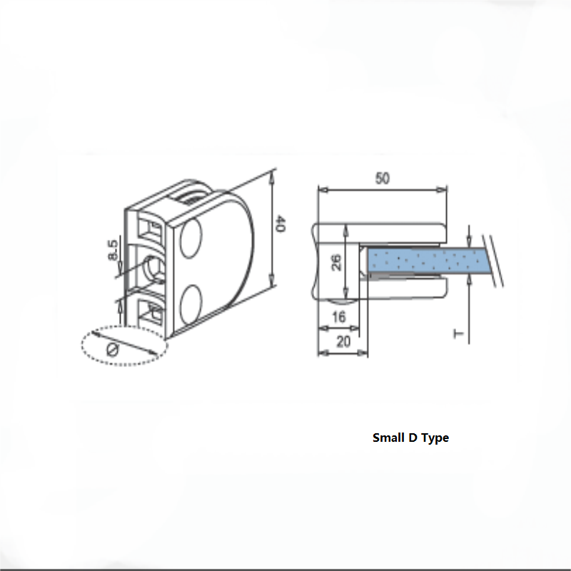 Cruach dhosmálta D Type Glass Clamp