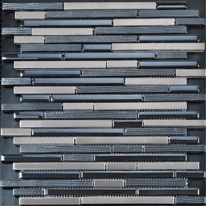 HST08 Dearadh is Deireanaí Gloine Cistine Measctha Doirteal Cruach Dhosmálta Measctha Backsplash Tiles Lowes