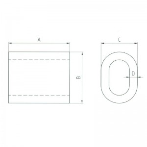 Muinchille sleamhnán cruach Oval S-506 muinchille neamhchaolaithe