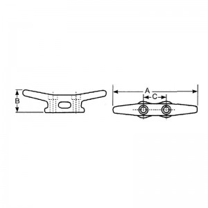 Dleacht Solais Iarann ​​Galvanized Cast Oscailte Bonn Cleats 92HX-Hex Ceann