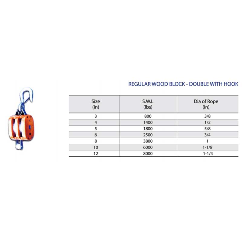 Bloc Dúbailte Bloc Adhmaid le Hook