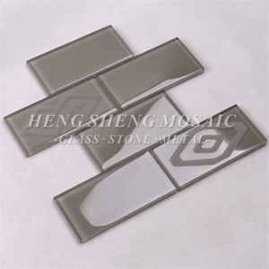 Bríce Fobhealach Gloine Patrún HSP42 Ardchaighdeáin Gloine Mosaic Le haghaidh Ballaí Backsplash Cistine