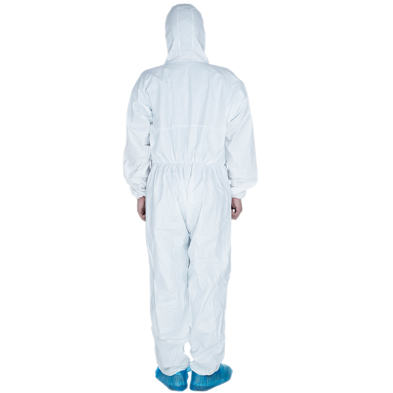 Cuspóir Ginearálta Microporous Coverall Indiúscartha le Hood