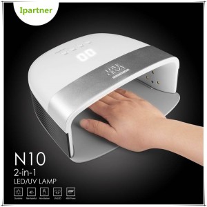 Dryer ingne N10, Lampa ingne UV faoi stiúir 48W le haghaidh Glóthach ingne Polainnis le Braiteoir agus Socrú Uaineadóra ag Ipartner