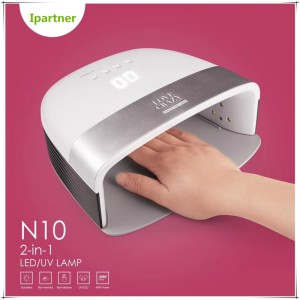 Dryer ingne N10, Lampa ingne UV faoi stiúir 48W le haghaidh Glóthach ingne Polainnis le Braiteoir agus Socrú Uaineadóra ag Ipartner