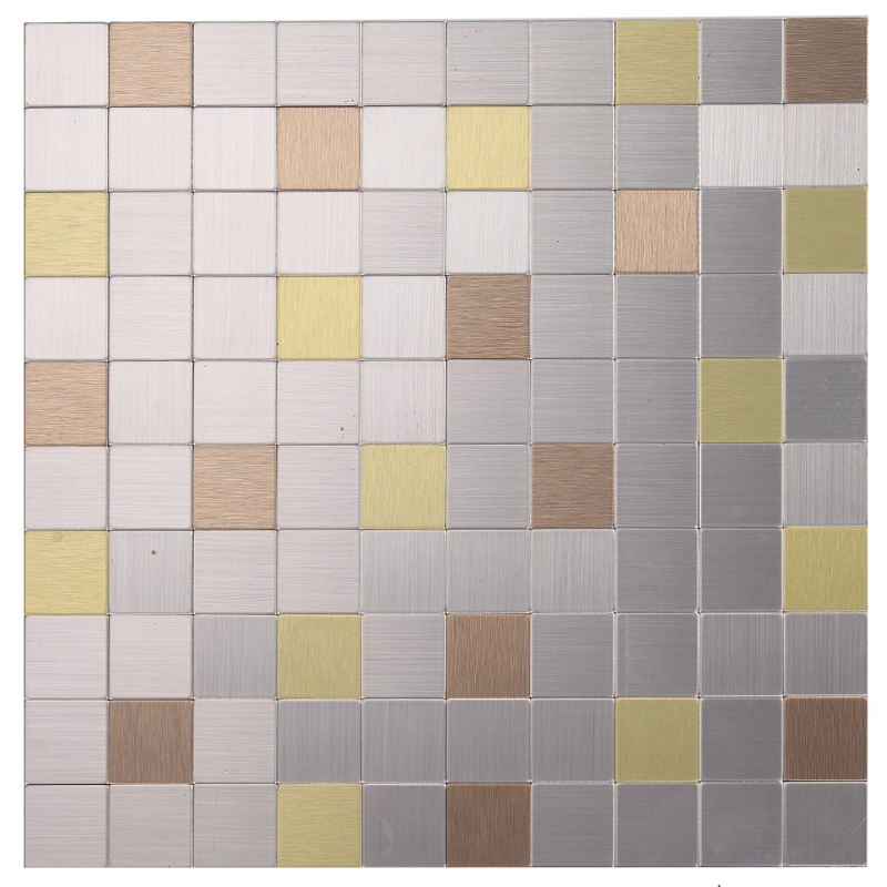 Greamáin Tíleanna Mósáic Alúmanaim Uiscedhíonach / Fireproof Alúmanam Backsplash Cistine Peel agus Bata