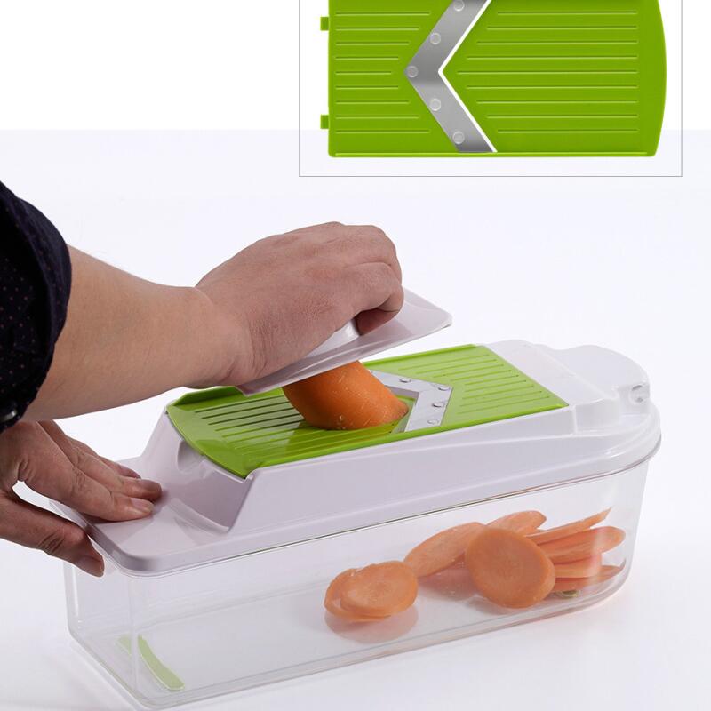 Il lanna Líonta Glasraí Mandoline Slicer Dicer, Sterer Cutter Glasraí Cruach dhosmálta