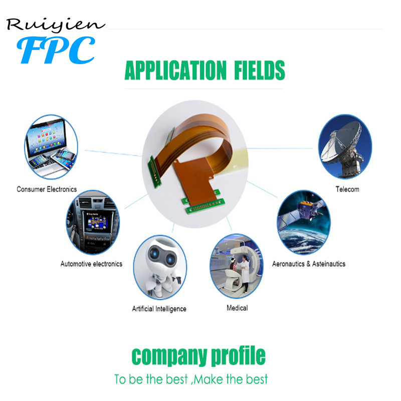 Ruiyien PCB, modúl ceamara fpc FPC Polyimide Scannán Iarratais Leictreonach FPC Maol Cábla ciorcaid phriontáilte solúbtha