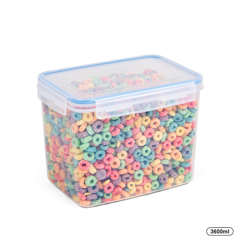 122.99 oz / 3.6L Cistine Coimeádáin Stórála Arbhair Phlaisteacha Saor ó Phlaisteach Le Lids Glasála