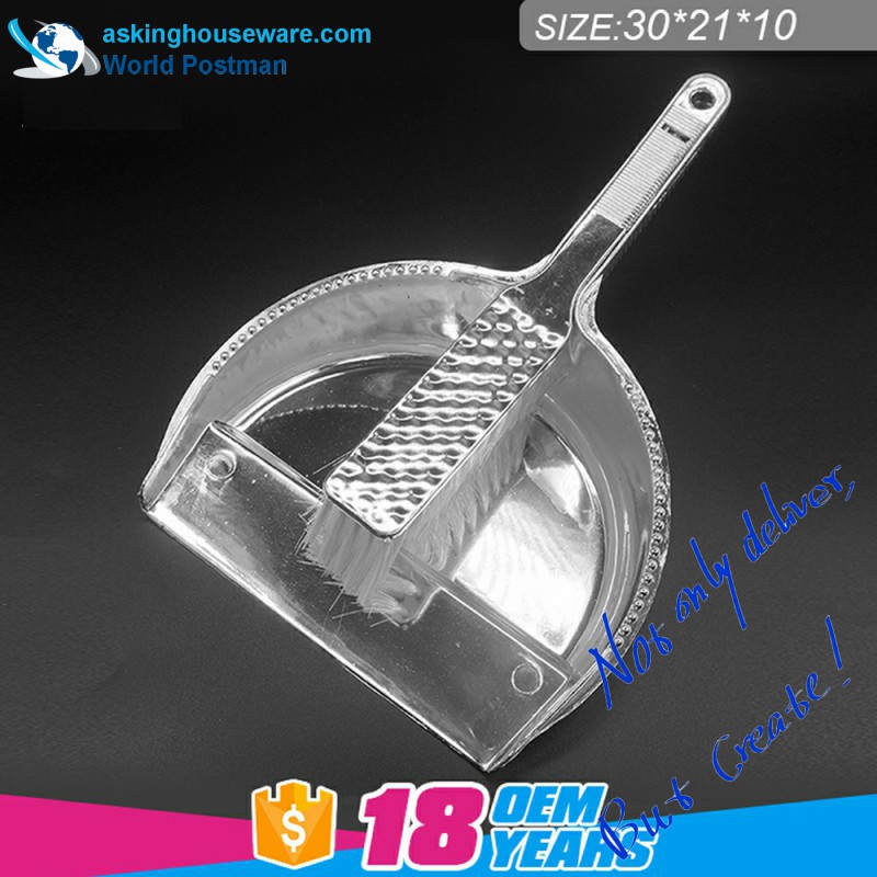 Akbrand Leathchiorcal Scairbh Scuab Dustpan le Láimhseáil Fada le Brataithe Airgid