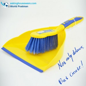 Akbrand Dustpan Brush Broom le TPR Line ag Dustpan Iontrála TPR Láimhseáil