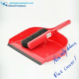Scuab Dustpan Méid Big Akbrand le Giúis Phlaisteacha nó Scuaba Cnó cócó agus Bord Scuab adhmaid
