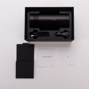 Purifier aer cairr USB faoi thiomáint le feidhm bhrath chaighdeán an aeir chun boladh deataigh / deannaigh / peataí / drochbholadh / baictéir / aer níos glaine formaildéad-ghluaisteáin a bhaint