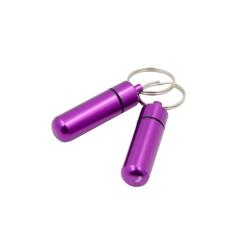 Capsúil pill lá amháin múnlaithe cóimhiotal alúmanaim cás bosca le keychain
