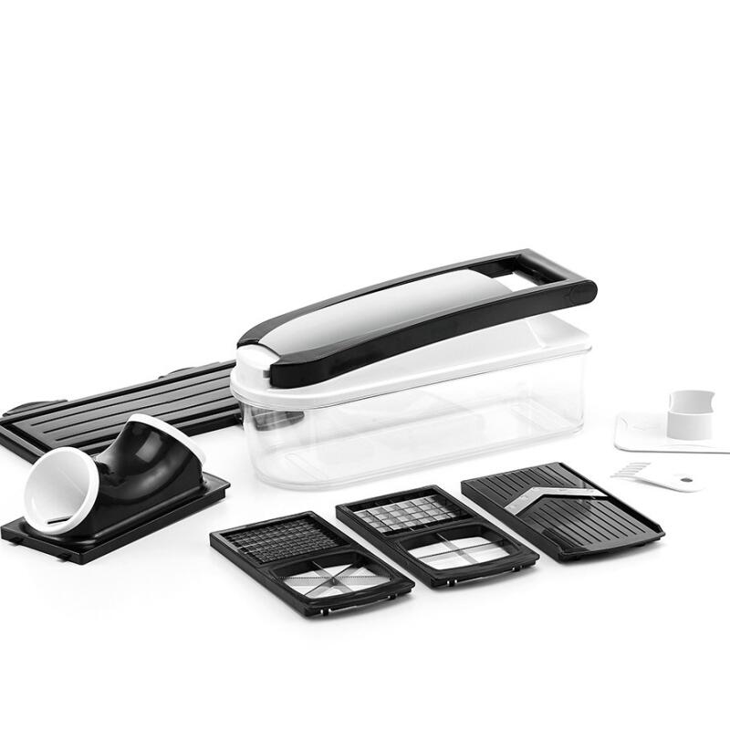 4IN 1 Lipéad Glasraí Slicer Mandoline - Gabhdáin Gloine Bíseach Glasraí Slicer Dicer