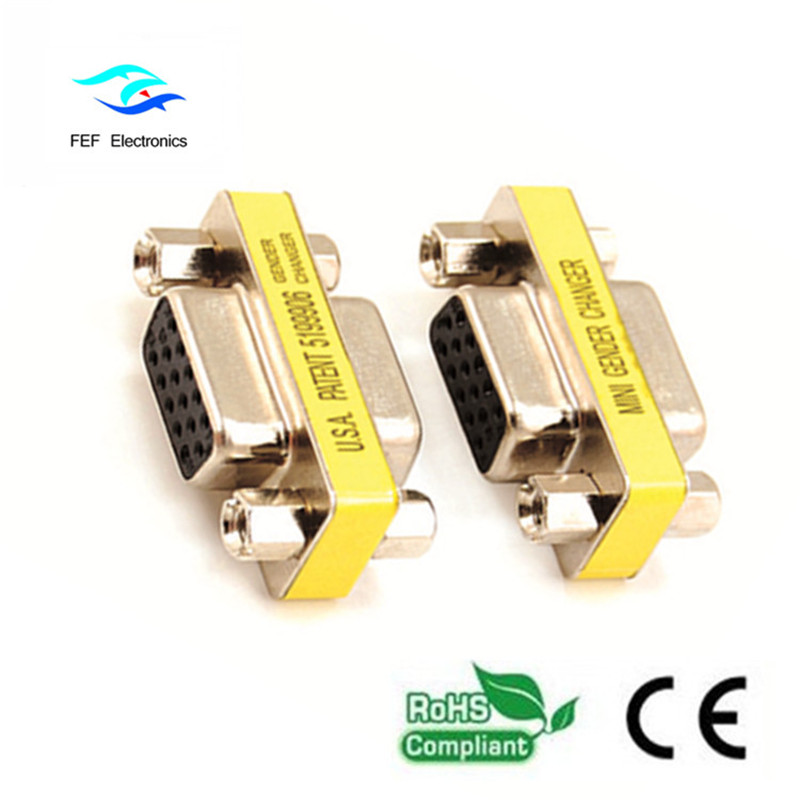 Mini DB15 VGA HD baineann le cuibheoir / cúplálaí baineann Cód: FEF-V-007