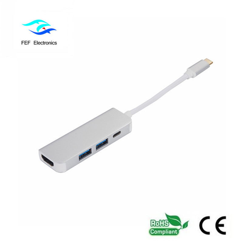 Cineál USB c / HDMI baineann + 2 * USB3.0 Mná + SD + TF Tiontaire Cód: FEF-USBIC-022