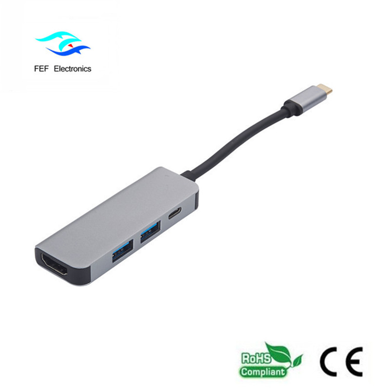 Cineál USB c / HDMI baineann + 2 * USB3.0 Mná + SD + TF Tiontaire Cód: FEF-USBIC-022