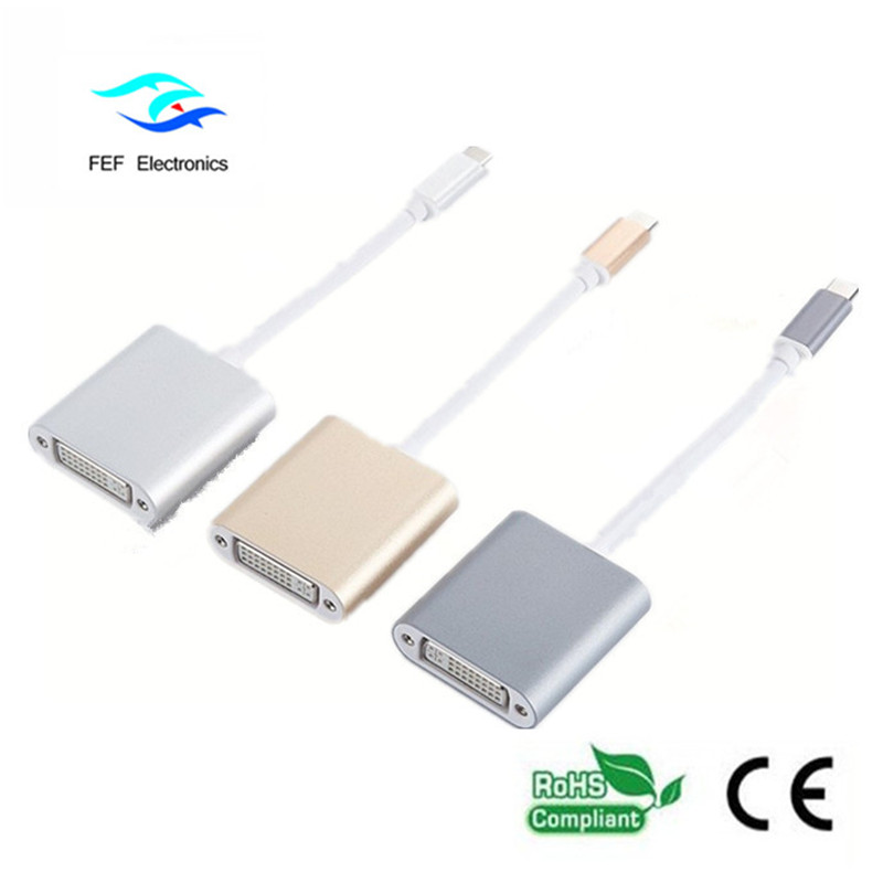 USB CINEÁL-C le tiontaire tiontaire baineann an DVI ABS Cód: FEF-USBIC-003