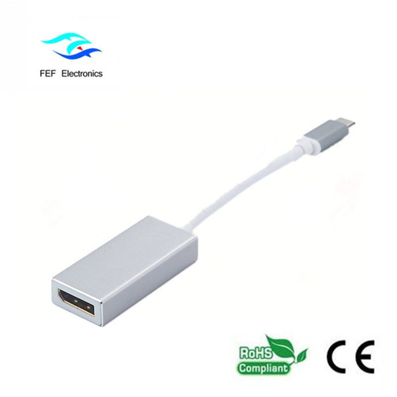 CINEÁL USB-C le tiontaire baineann Displayport Miotal Cód cás: FEF-USBIC-004