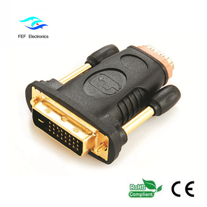 HDMI baineann le DVI 24 + 1 cuibheoir fireann Fireann go Baineann Tiontaire Cód: FEF-HD-006