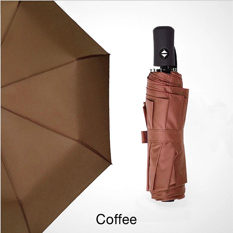 Sreangdhíonach Ciseal dúbailte Priontáil Chustaim 3 Foldable Auto Oscailte sraitheanna dúbailte Rain agus Sun Umbrella