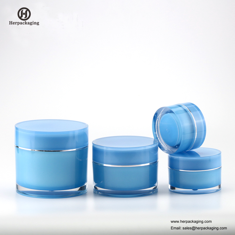 Jar Cosmaideacha Gorm HXL212 Babhta Bán Folamh Coimeádán Double Wall Skincare Jar