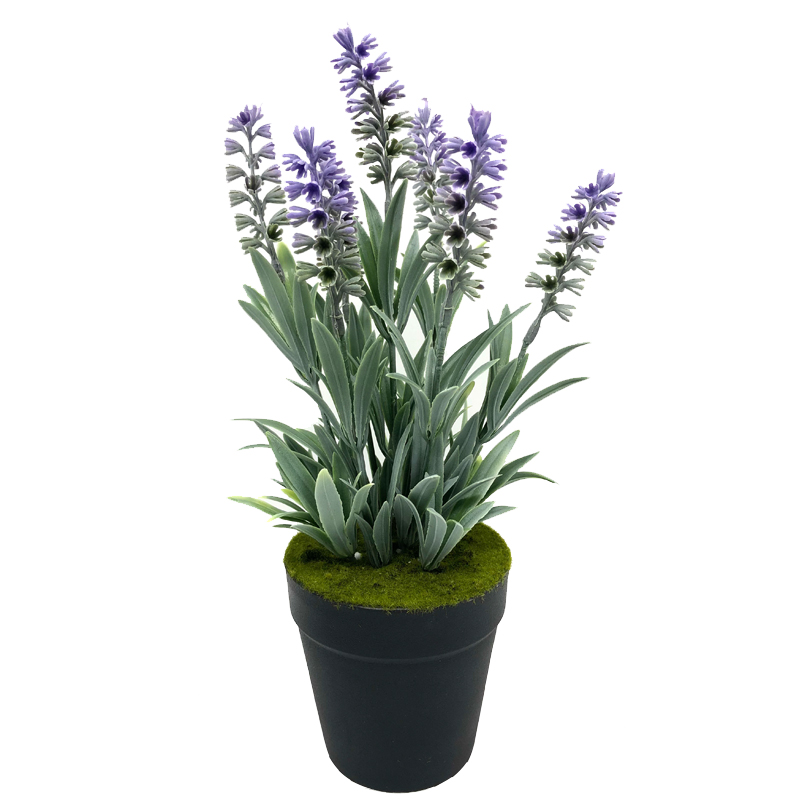 Maisiúchán Baile Plandaí Plaisteacha Saorga Socruithe Bláthanna Lavender Maisiú Tabletop