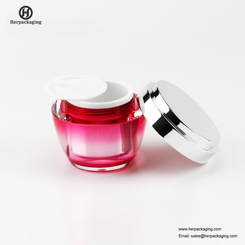 HXL232B Round Jar Cosmaideacha Folamh Coimeádán Balla Dúbailte Skincare Jar
