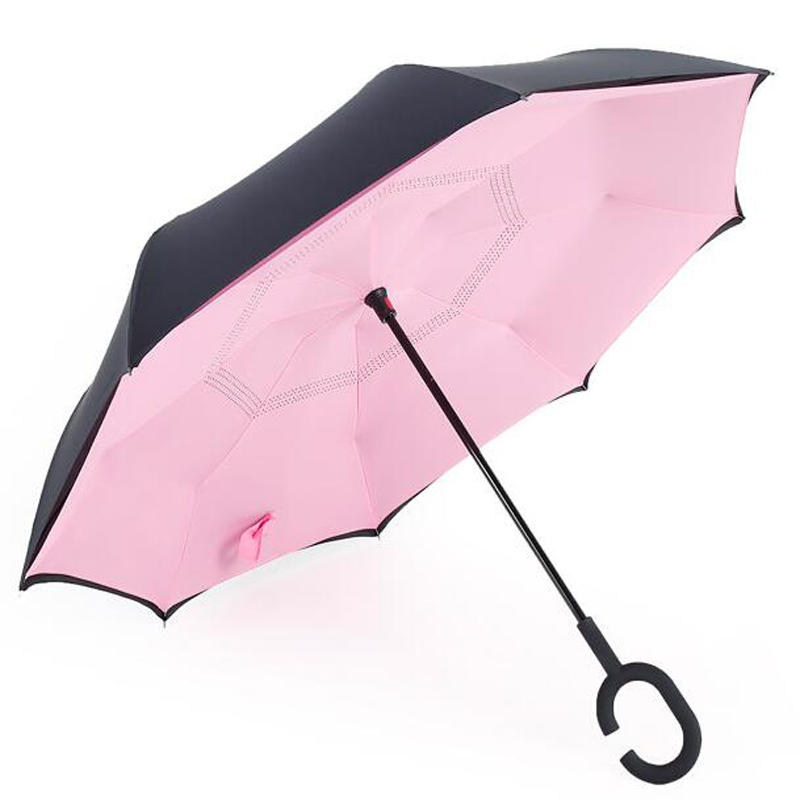 Umbrella Dúin Umbrella Droim ar ais Umbrella Inbhéartaithe Le Dearadh Amach Amach u0026 Láimhseáil Saor ó Tholl C