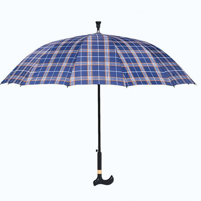 Umbrella Crutch Ardchaighdeáin Siúlóide le Priontáil Lógó le haghaidh Báistí