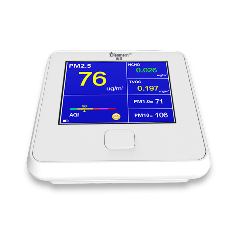 Dienmern DM103 Brathadóir ar chaighdeán an aeir Do PM2.5 + HCHO + TVOC + AQI + PM1.0 + PM10