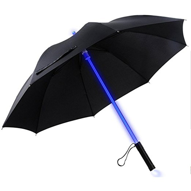 Lógó Chur Chun Cinn na Síne Clóbhuailte Dath Athraithe Dhíreach Umbrella le LED Light