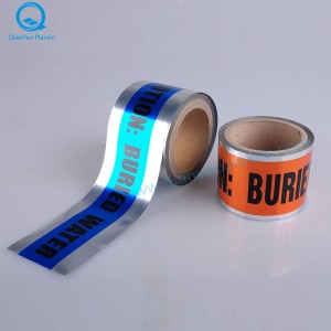 Téip Rabhadh Inbhraite faoi Phlandaí 4mil, 5mil, 6mil faoi thalamh, Téip Rabhadh, Téip Contúirte, Téip Baracáide